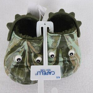 Capelli Camo Monster Shoe Clog Muck Slip On Green Lined Size 4 -5 Boys